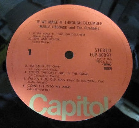 Merle Haggard - If We Make It Through December (Vinyl, LP, Album) Very Good Plus (VG+) / Very Good (VG)