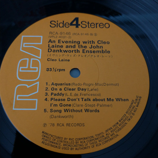 Cleo Laine - An Evening With Cleo Laine And The John Dankworth Quartet (2xVinyl, LP, Album, Stereo) Very Good Plus (VG+) / Very Good Plus (VG+)