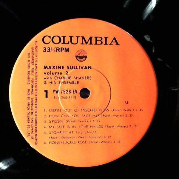 Maxine Sullivan - Leonard Feather Presents Maxine Sullivan, Vol. II (Vinyl, LP, Album) Near Mint (NM or M-) / Near Mint (NM or M-)