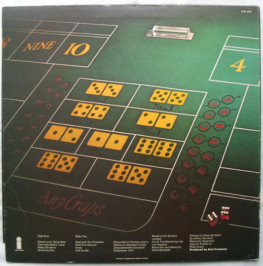 Bad Company (3) - Straight Shooter (Vinyl, LP, Album) Very Good Plus (VG+) / Very Good (VG)
