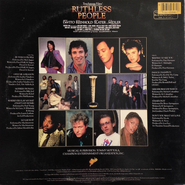 Various - Ruthless People (The Original Motion Picture Soundtrack) (Vinyl, LP, Compilation, Stereo) Very Good Plus (VG+) / Very Good (VG)