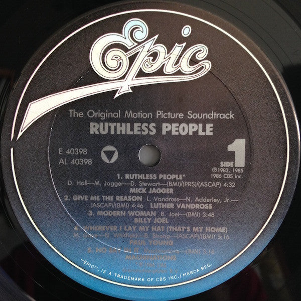 Various - Ruthless People (The Original Motion Picture Soundtrack) (Vinyl, LP, Compilation, Stereo) Very Good Plus (VG+) / Very Good (VG)