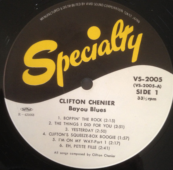 Clifton Chenier - Bayou Blues (Vinyl, LP, Compilation) Very Good Plus (VG+) / Good Plus (G+)