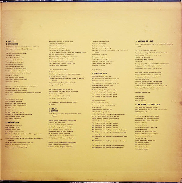 Jimi Hendrix - Band Of Gypsys (Vinyl, LP, Album) Very Good Plus (VG+) / Near Mint (NM or M-)