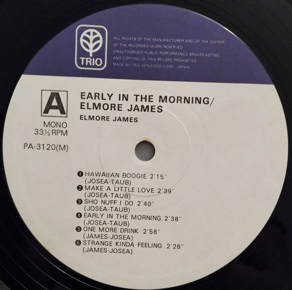 Elmore James - Early In The Morning (Vinyl, LP, Compilation, Mono) Near Mint (NM or M-) / Very Good Plus (VG+)