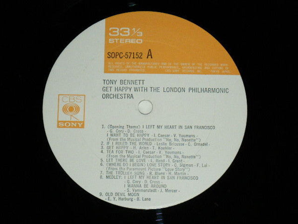 Tony Bennett - Get Happy (Vinyl, LP, Album, Stereo) Very Good (VG) / Good Plus (G+)
