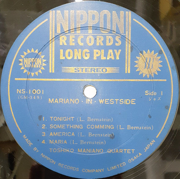 Toshiko Mariano Quartet - Mariano In West Side (Vinyl, LP, Album, Stereo) Good Plus (G+) / Poor (P)
