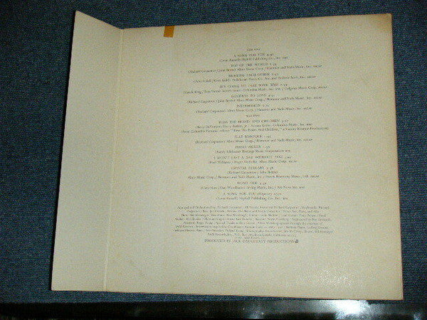 Carpenters - A Song For You (Vinyl, LP, Album, Reissue) Very Good (VG) / Very Good (VG)