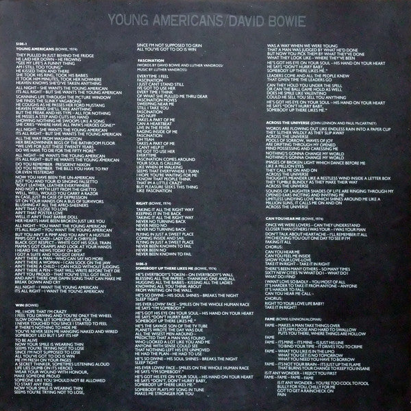 David Bowie - Young Americans (Vinyl, LP, Album, Reissue)