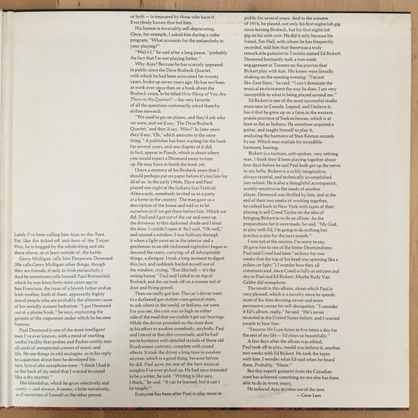 Paul Desmond - Pure Desmond (Vinyl, LP, Album, Promo) Very Good (VG) / Very Good (VG)