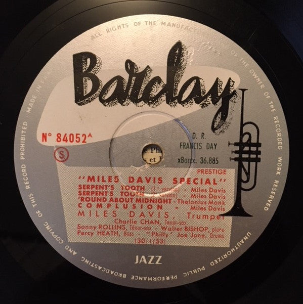 Miles Davis - Miles Davis Special (Vinyl, LP, Album, Mono) Good Plus (G+) / Very Good (VG)