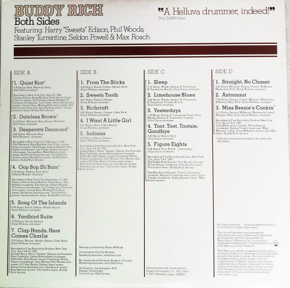Buddy Rich - Both Sides (2xVinyl, LP, Compilation, Remastered) Near Mint (NM or M-) / Very Good (VG)