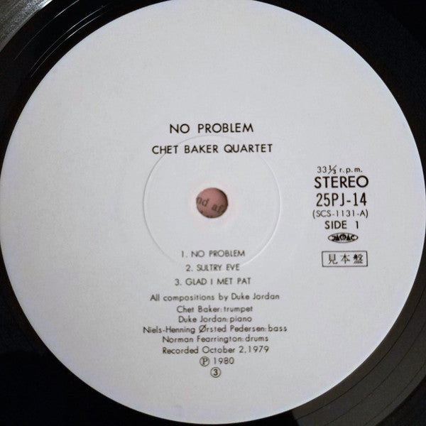 Chet Baker Quartet - No Problem (Vinyl, LP, Album, Promo, Stereo) Very Good Plus (VG+) / Very Good (VG)
