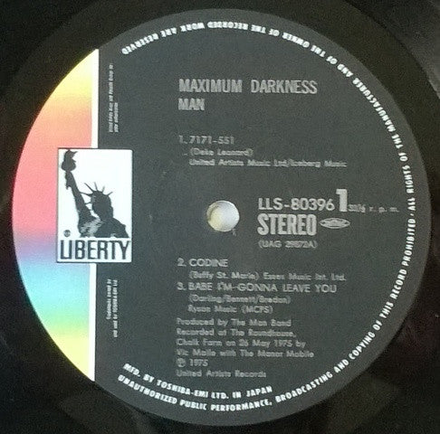 Man - Maximum Darkness (Vinyl, LP, Album) Very Good (VG) / Very Good Plus (VG+)