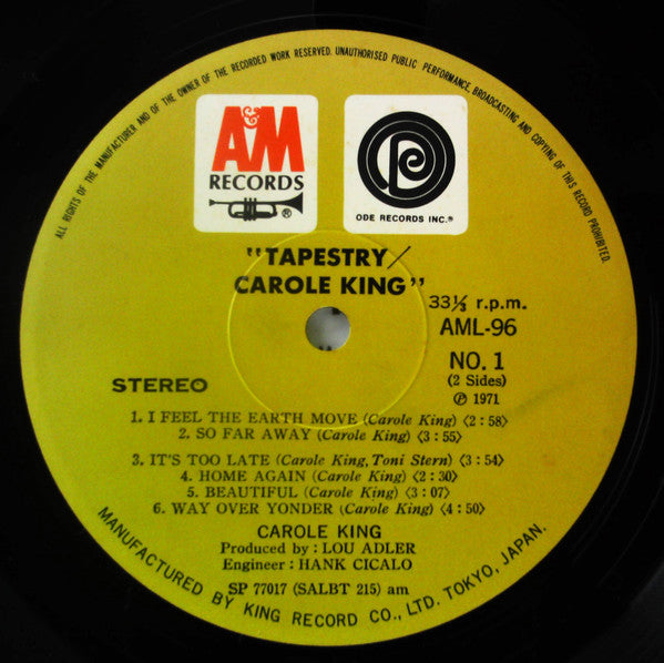 Carole King - Tapestry (Vinyl, LP, Album) Very Good Plus (VG+) / Good Plus (G+)