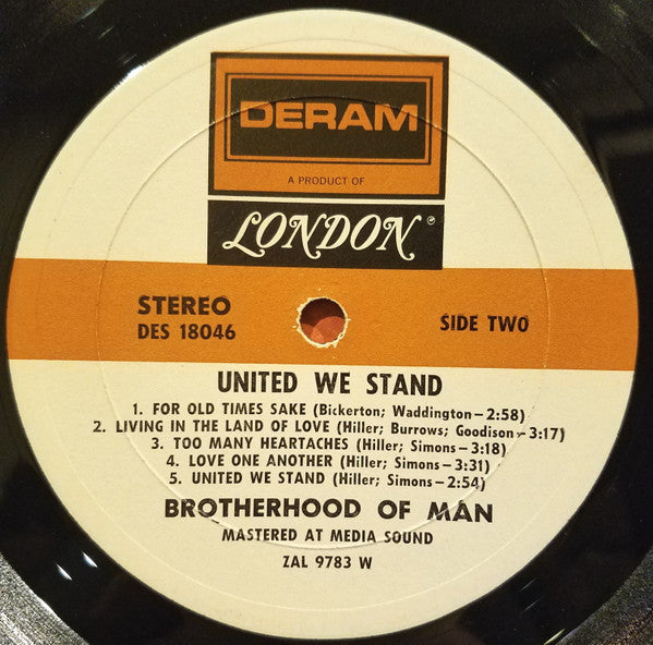 Brotherhood Of Man - United We Stand (Vinyl, LP, Album, Stereo) Good Plus (G+) / Good Plus (G+)