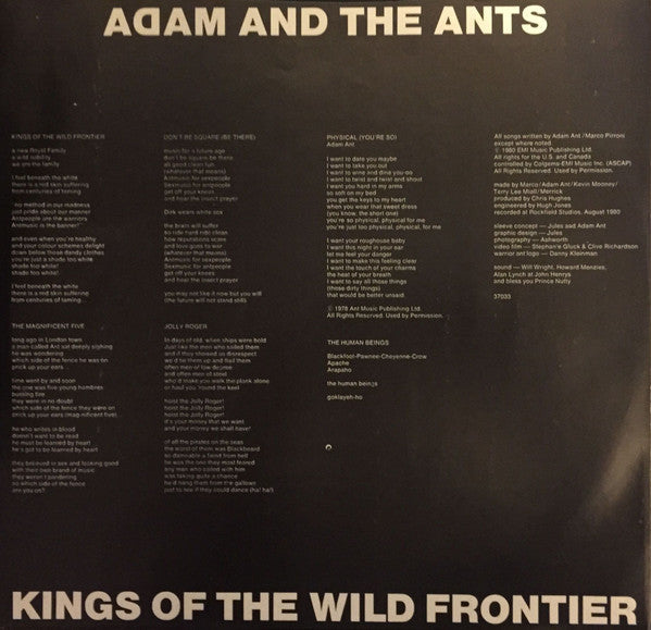 Adam And The Ants - Kings Of The Wild Frontier (Vinyl, LP, Album) Very Good (VG) / Very Good (VG)