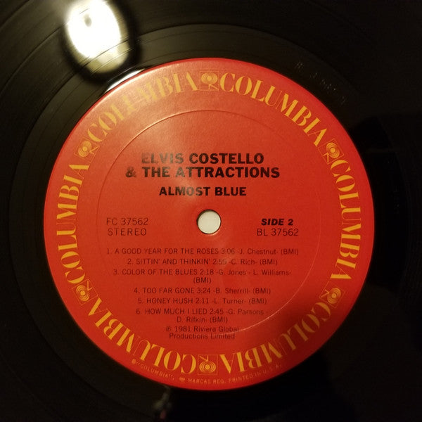 Elvis Costello & The Attractions - Almost Blue (Vinyl, LP, Album, Reissue, Stereo) Very Good (VG) / Good Plus (G+)