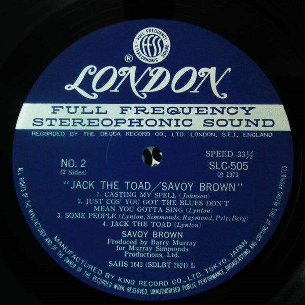 Savoy Brown - Jack The Toad (Vinyl, LP, Album, Stereo) Very Good Plus (VG+) / Very Good Plus (VG+)