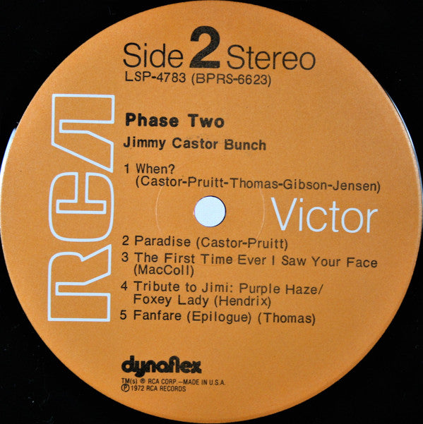 The Jimmy Castor Bunch - Phase Two (Vinyl, LP, Album, Stereo) Good Plus (G+) / Good Plus (G+)
