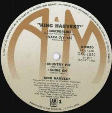 King Harvest - King Harvest (Vinyl, LP, Album) Very Good (VG) / Very Good Plus (VG+)