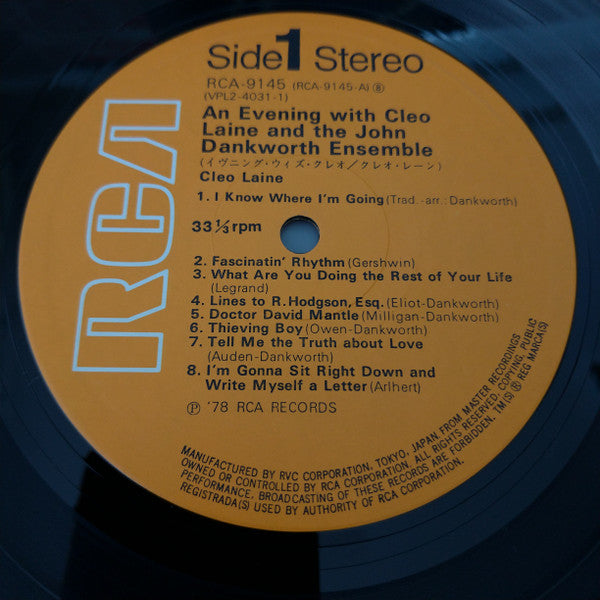 Cleo Laine - An Evening With Cleo Laine And The John Dankworth Quartet (2xVinyl, LP, Album, Stereo) Very Good Plus (VG+) / Very Good Plus (VG+)