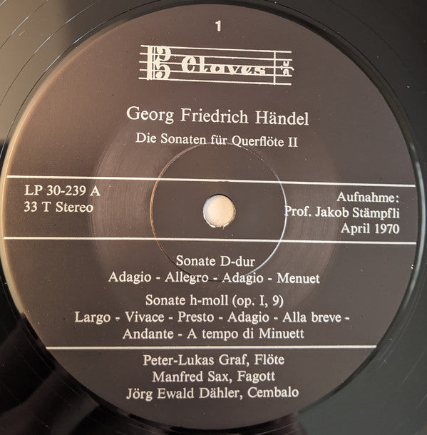 Georg Friedrich Händel - Die Sonaten Für Querflöte I • Die Sonaten Für Querflöte II (2xVinyl, LP, Album, Compilation) Very Good Plus (VG+) / Very Good (VG)