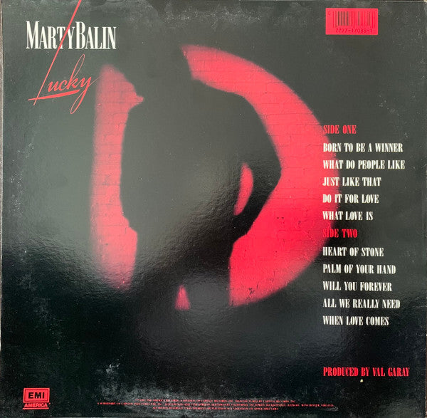 Marty Balin - Lucky (Vinyl, LP, Album) Very Good Plus (VG+) / Very Good Plus (VG+)