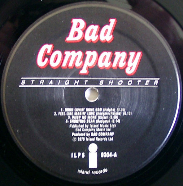 Bad Company (3) - Straight Shooter (Vinyl, LP, Album) Very Good Plus (VG+) / Very Good (VG)
