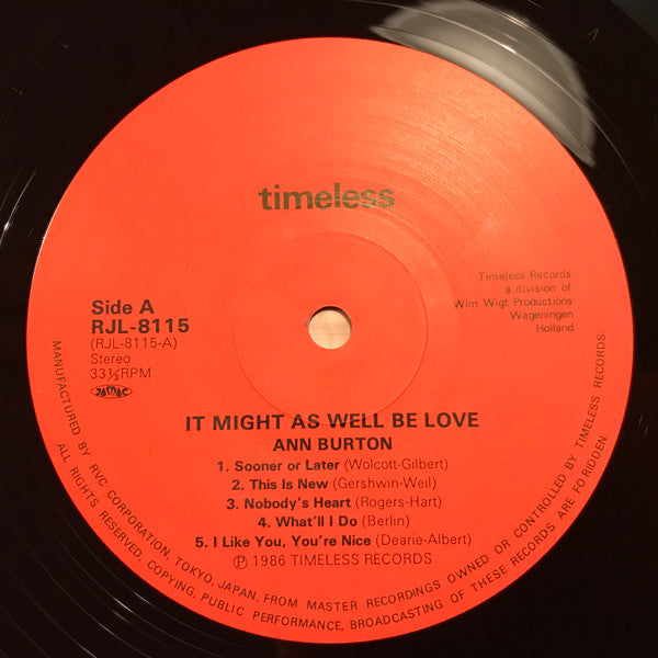 Ann Burton - It Might As Well Be Love (Vinyl, LP, Album, Stereo) Very Good (VG) / Good Plus (G+)