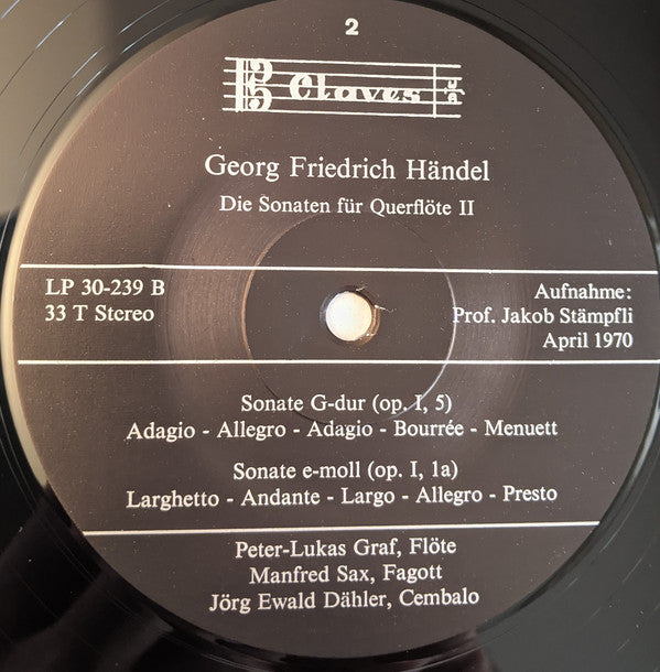 Georg Friedrich Händel - Die Sonaten Für Querflöte I • Die Sonaten Für Querflöte II (2xVinyl, LP, Album, Compilation) Very Good Plus (VG+) / Very Good (VG)
