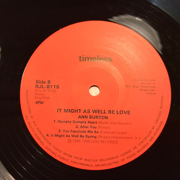 Ann Burton - It Might As Well Be Love (Vinyl, LP, Album, Stereo) Very Good (VG) / Good Plus (G+)
