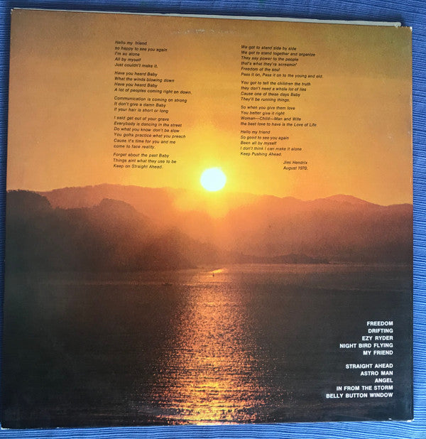 Jimi Hendrix - The Cry Of Love (Vinyl, LP, Album, Reissue) Very Good Plus (VG+) / Very Good (VG)