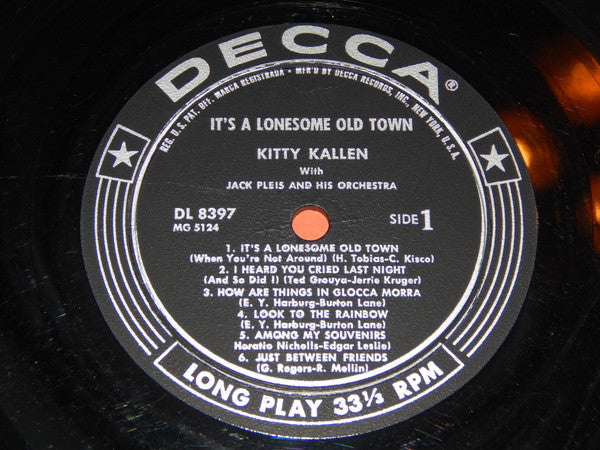 Kitty Kallen - It's A Lonesome Old Town (Vinyl, LP, Album, Mono) Very Good Plus (VG+) / Very Good Plus (VG+)