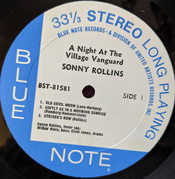 Sonny Rollins - A Night At The "Village Vanguard" (Vinyl, LP, Album, Reissue, Stereo) Very Good (VG) / Very Good (VG)