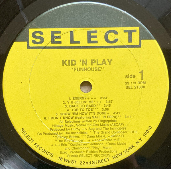 Kid 'N' Play - Kid 'N Play's Funhouse (Vinyl, LP, Album) Very Good (VG) / Very Good Plus (VG+)