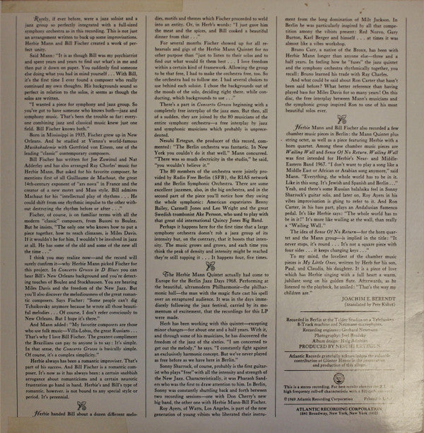 Herbie Mann - Concerto Grosso In D Blues (Vinyl, LP, Album, Stereo) Very Good (VG) / Very Good (VG)