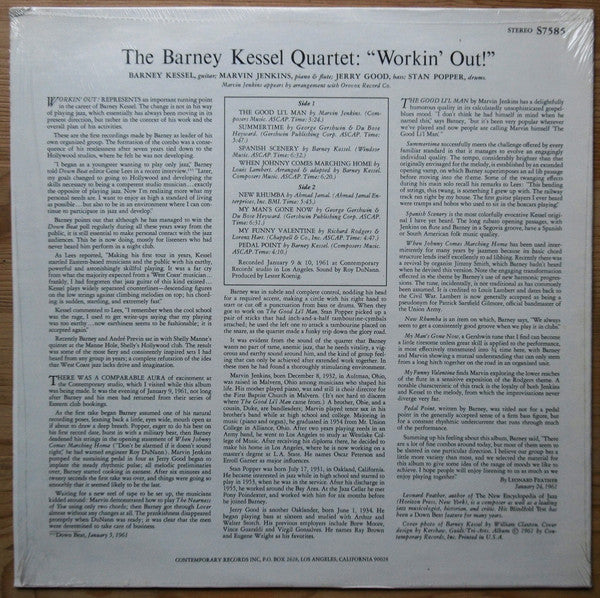 The Barney Kessel Quartet - Workin' Out (Vinyl, LP, Album, Reissue, Stereo) Good Plus (G+) / Good Plus (G+)