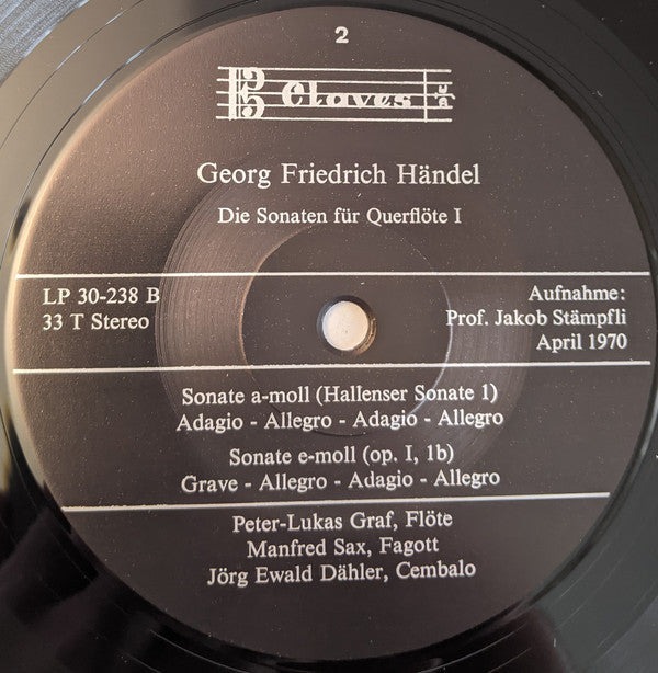 Georg Friedrich Händel - Die Sonaten Für Querflöte I • Die Sonaten Für Querflöte II (2xVinyl, LP, Album, Compilation) Very Good Plus (VG+) / Very Good (VG)