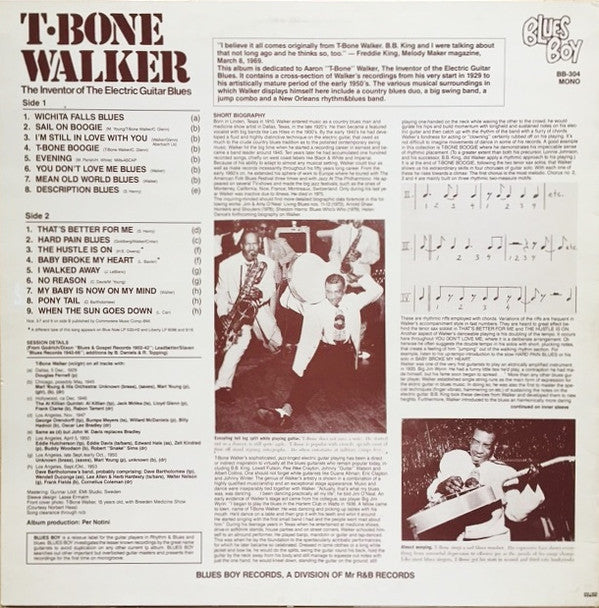 T-Bone Walker - The Inventor Of The Electric Guitar Blues (Vinyl, LP, Compilation, White Label, Mono) Near Mint (NM or M-) / Very Good Plus (VG+)