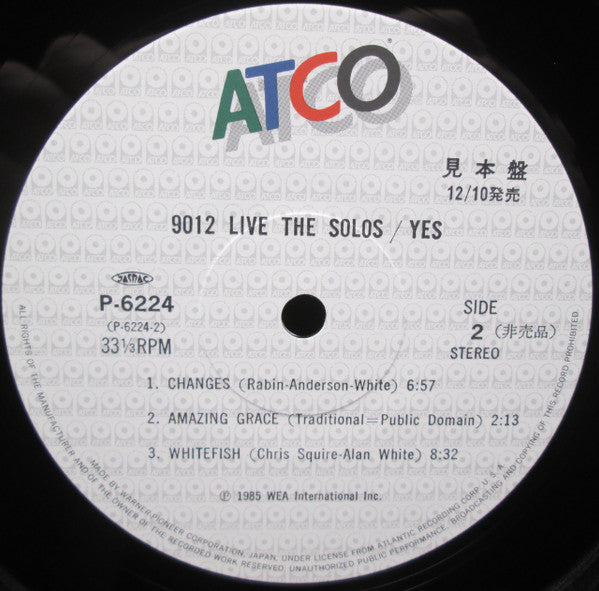 Yes - 9012Live - The Solos (Vinyl, LP, Album, Promo) Near Mint (NM or M-) / Very Good Plus (VG+)