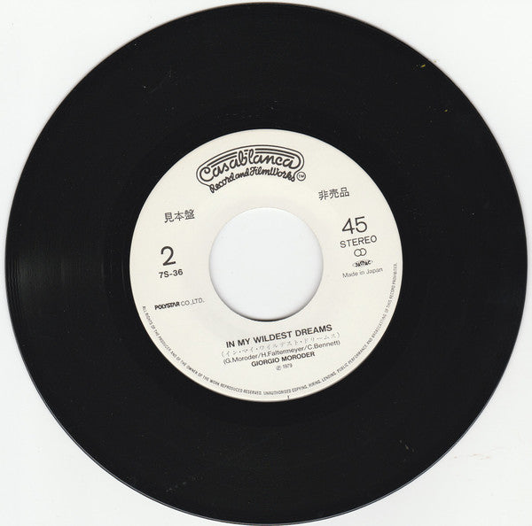 Giorgio Moroder - Baby Blue / In My Wildest Dreams (Vinyl, 7", 45 RPM, Single, Promo) Very Good Plus (VG+) / Good Plus (G+)