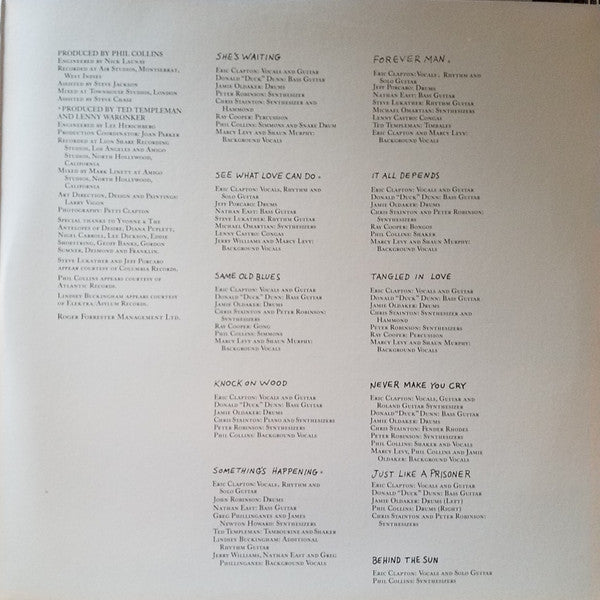 Eric Clapton - Behind The Sun (Vinyl, LP, Album) Very Good Plus (VG+) / Very Good Plus (VG+)