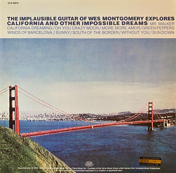 Wes Montgomery - California Dreaming (Vinyl, LP, Album, Limited Edition, Numbered, Reissue, Remastered, Stereo) Very Good Plus (VG+) / Very Good Plus (VG+)