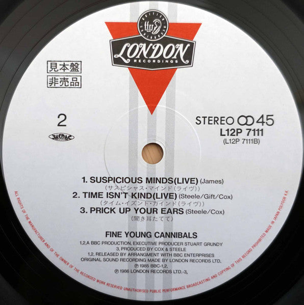 Fine Young Cannibals - Suspicious Minds (Vinyl, 12", 45 RPM, Promo, Stereo) Very Good Plus (VG+) / Very Good (VG)
