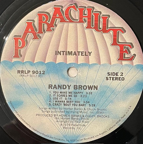 Randy Brown (2) - Intimately (Vinyl, LP, Album) Very Good (VG) / Very Good (VG)