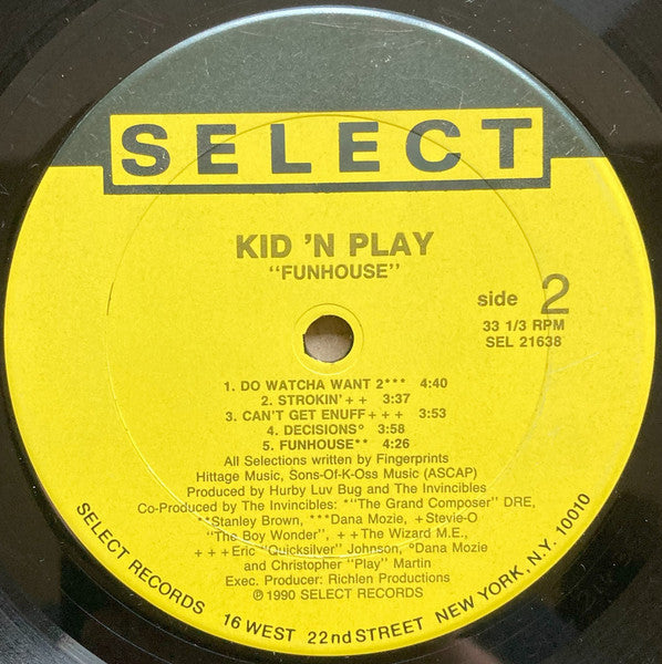 Kid 'N' Play - Kid 'N Play's Funhouse (Vinyl, LP, Album) Very Good (VG) / Very Good Plus (VG+)