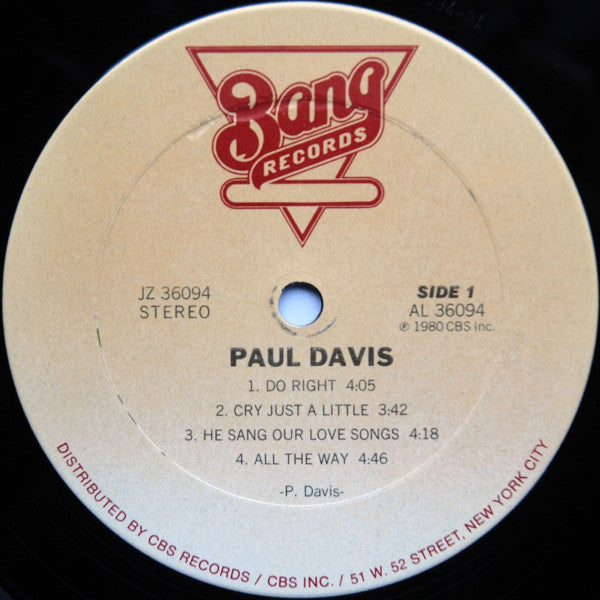 Paul Davis (3) - Paul Davis (Vinyl, LP, Album, Repress, Stereo) Very Good (VG) / Very Good Plus (VG+)