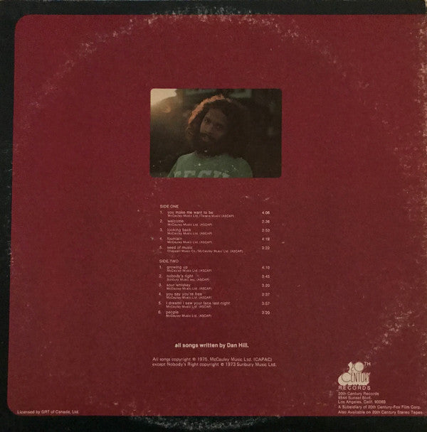 Dan Hill - Dan Hill (Vinyl, LP, Album) Good Plus (G+) / Very Good (VG)