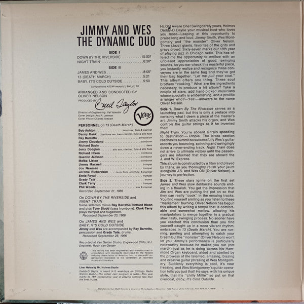 Jimmy Smith - Jimmy & Wes - The Dynamic Duo (Vinyl, LP, Album, Stereo) Very Good (VG) / Very Good (VG)